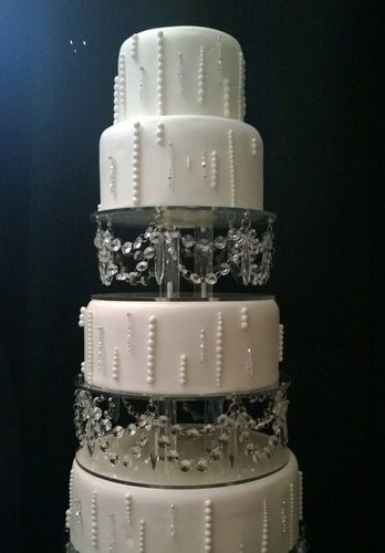 Crystal cake separator crystal drape +LED's, set of 2 sizes: 15cm 25cm  -6