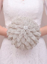 Load image into Gallery viewer, Diamante bouquet brooch , leafJewel crystal wedding bouquet Crystal Bridal Bouquet, bling cascade Jewel bouquet by Crystal wedding uk
