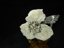 Load image into Gallery viewer, Rose and Crystal brooch flower girl wand
