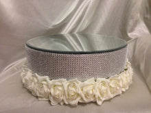 Load image into Gallery viewer, Wedding cake stand, Rose &amp; rhinestone design cake, Premium glass crystal rhinestones.
