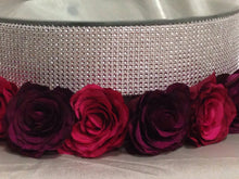 Load image into Gallery viewer, Wedding cake stand, Rose &amp; rhinestone design cake, Premium glass crystal rhinestones.
