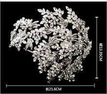 Load image into Gallery viewer, large Vintage couture inspired crystal tiara side hair piece
