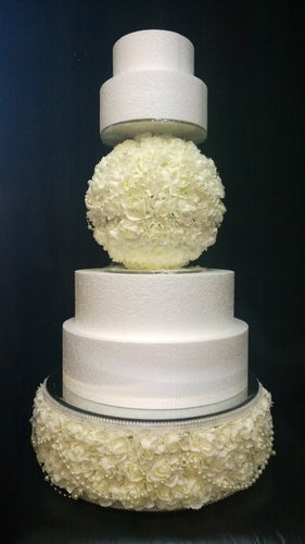 Wedding cake stand display,Pearl rose ball separator and cake stand set of 2