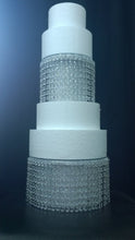 Load image into Gallery viewer, Faux Crystal Diamante wedding cake stand set of 2  with  lights
