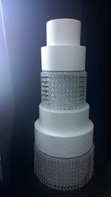 Load image into Gallery viewer, Faux Crystal Diamante wedding cake stand set of 2  with  lights

