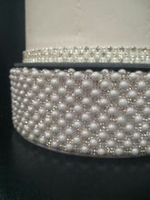Load image into Gallery viewer, Large Pearl &amp; real rhinestone design cake stand- round or square all sizes
