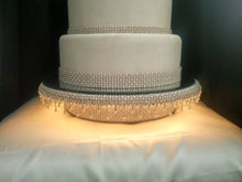 Load image into Gallery viewer, Pearl and Diamante embellished droplet illuminated led cake stand
